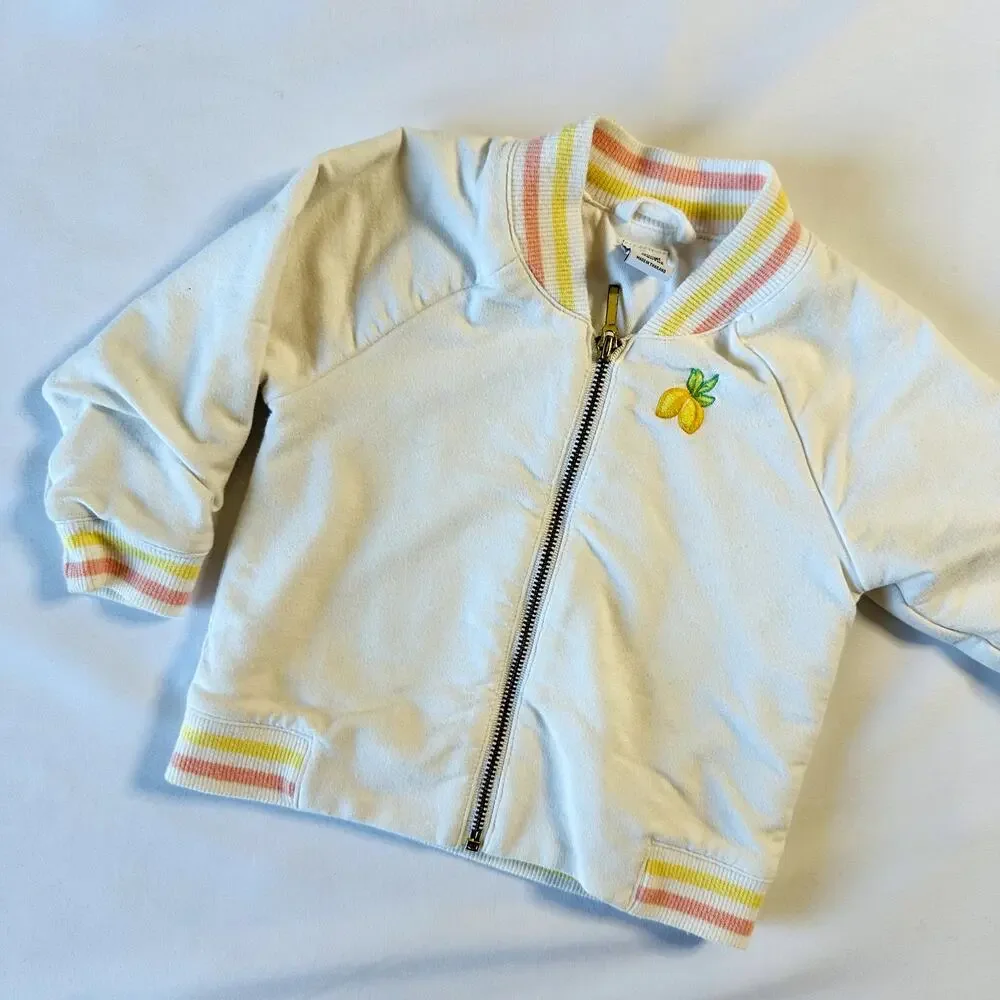 Janie and Jack Lemon Bomber Jacket Sz 12-18 mo